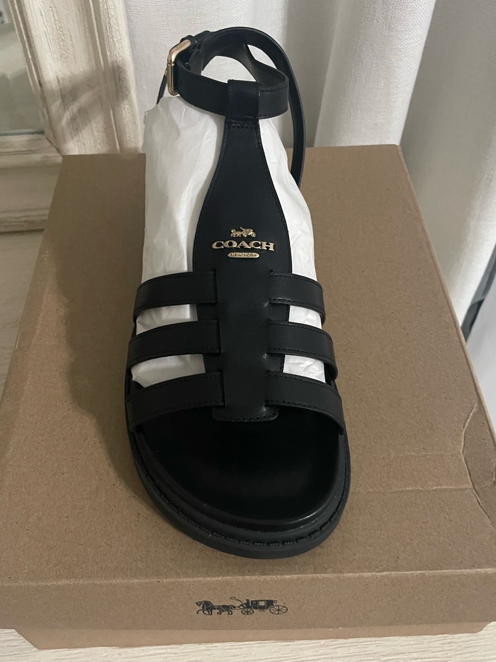 NWT Coach Franny Sandals Black size 9.5